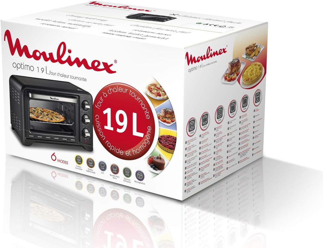 Moulinex Optimo OX444810, Edelstahl, 19 liters, Schwarz Horno 19, Horno 19 litros