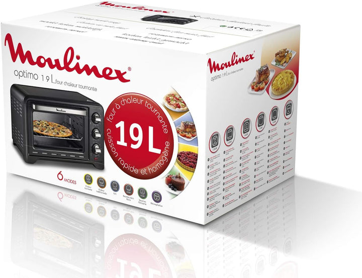 Moulinex Optimo OX444810, Edelstahl, 19 liters, Schwarz Horno 19, Horno 19 litros