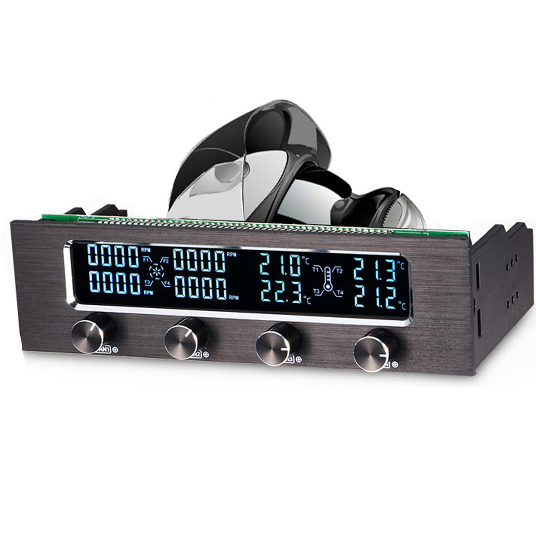 VBESTLIFE 4 Lüfter Computer-Lüftersteuerung, STW 6041 4-Kanal-CPU-Temperatursensor PC-Lüftersteuerun