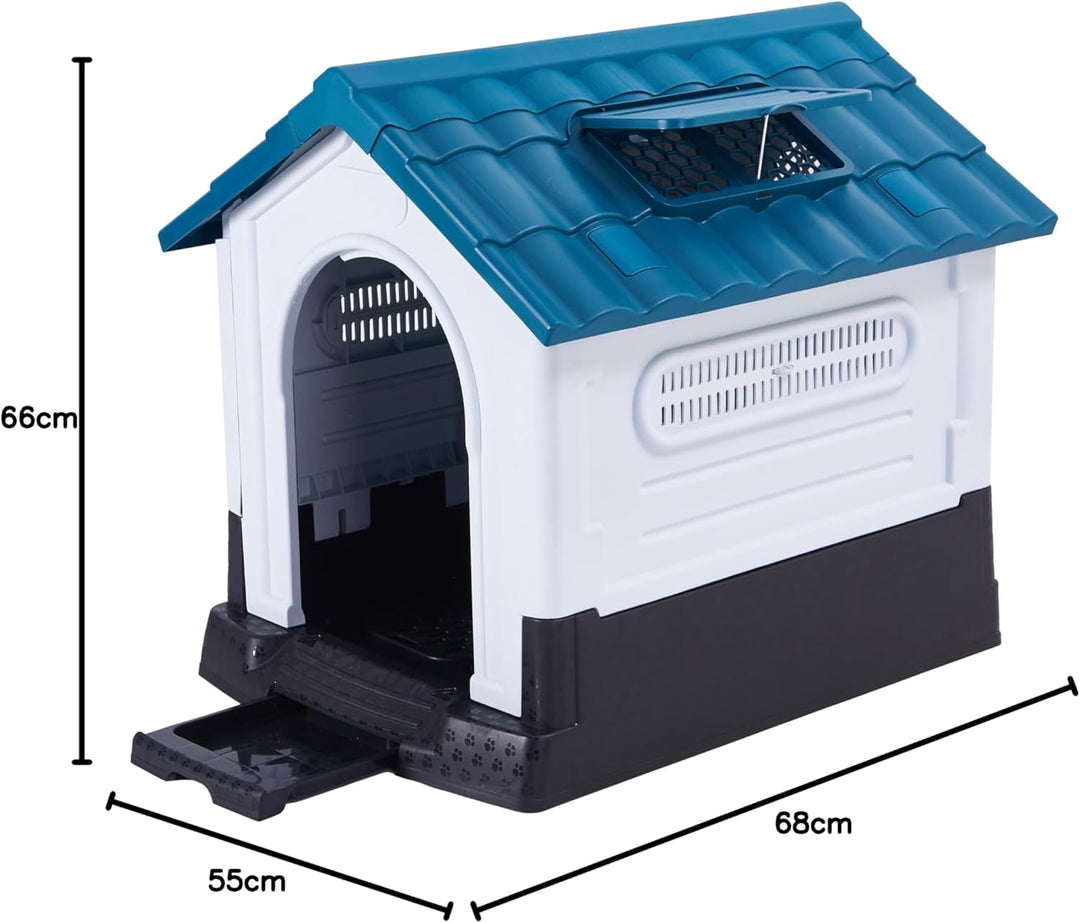 Lanco - Zwinger für kleine Hunde mit verstellbarem Dach und Toilette. Innen- und Aussenbereich mit L