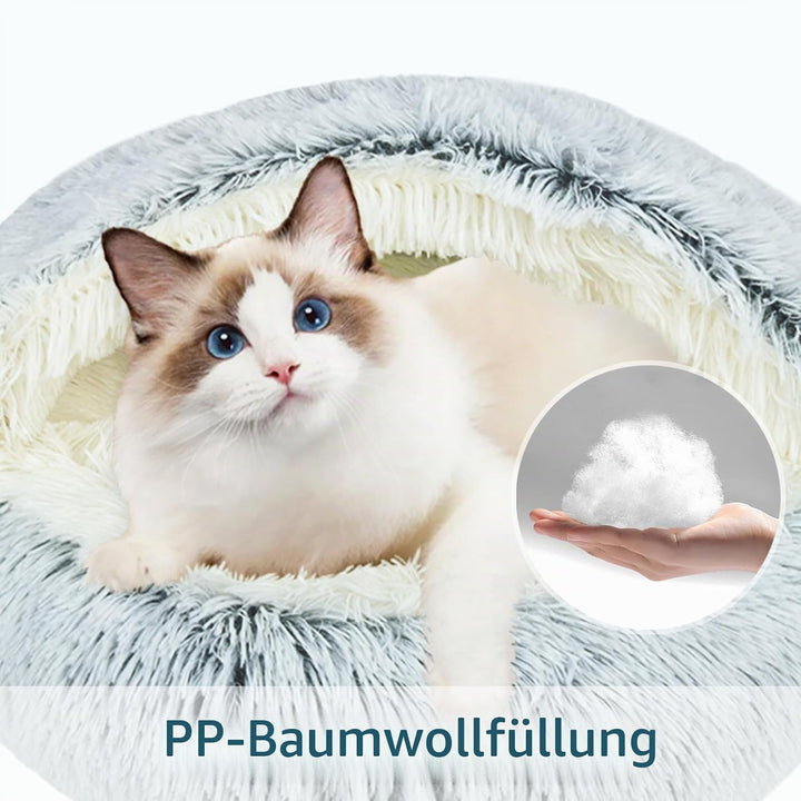 Katzenbett, Katzennest, Haustierbett Tierbett, Kleine Hundebett Waschbarer Flauschiges Rund Weich Ka