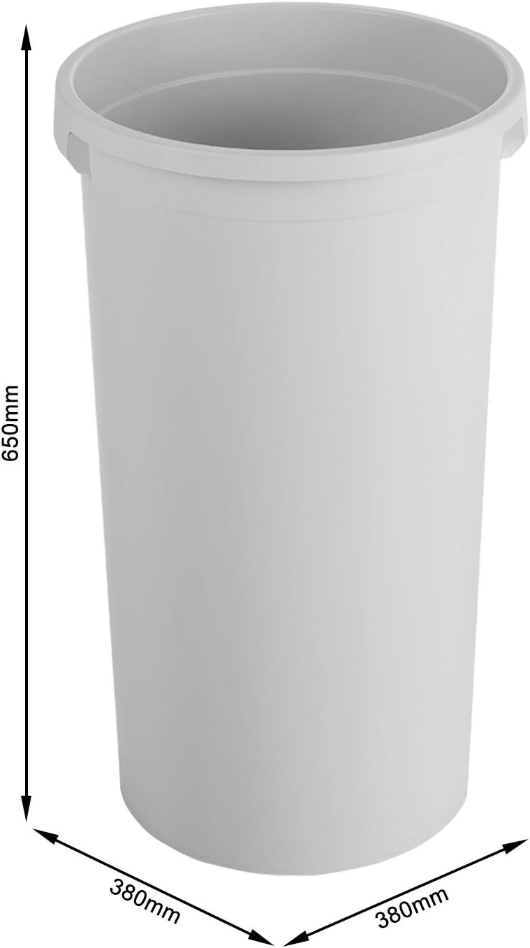 Rotho Modo Mülleimer 50l ohne Deckel, Kunststoff (PP) BPA-frei, grau, 50l (38,0 x 38,0 x 65,0 cm) Ei