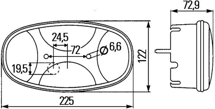 HELLA - Heckleuchte - Cargoluna - Glühlampe - 12/24V - Anbau/geschraubt - Lichtscheibenfarbe: mehrfa