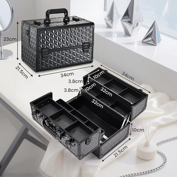 Kosmetikkoffer Schminkkoffer Make up Organizer Friseur Koffer Multikoffer Grosser Friseurkoffer Leer