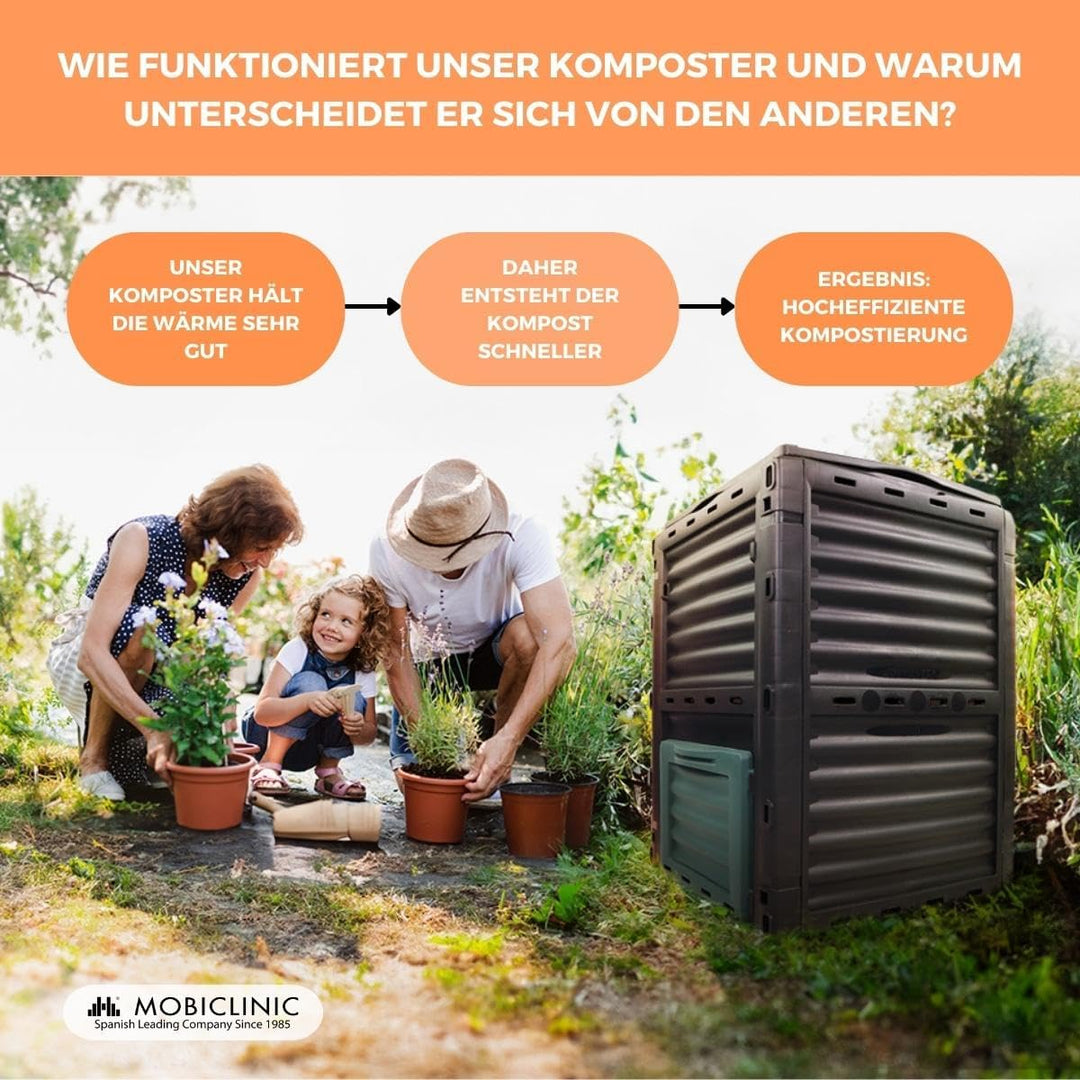 Mobiclinic®, Gartenkomposter, Biobin, Keine zusätzlichen Kosten, 300l, Umweltfreundlich, Europäische