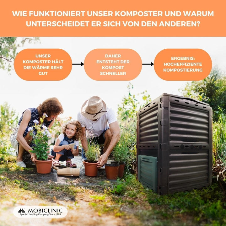 Mobiclinic®, Gartenkomposter, Biobin, Keine zusätzlichen Kosten, 300l, Umweltfreundlich, Europäische