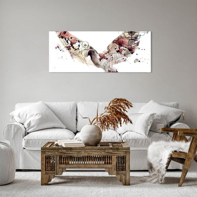 Panorama Bilder auf Leinwand 100x40cm Leinwandbild Vogel Abstraktion Gross Wanddeko Bild Schlafzimme