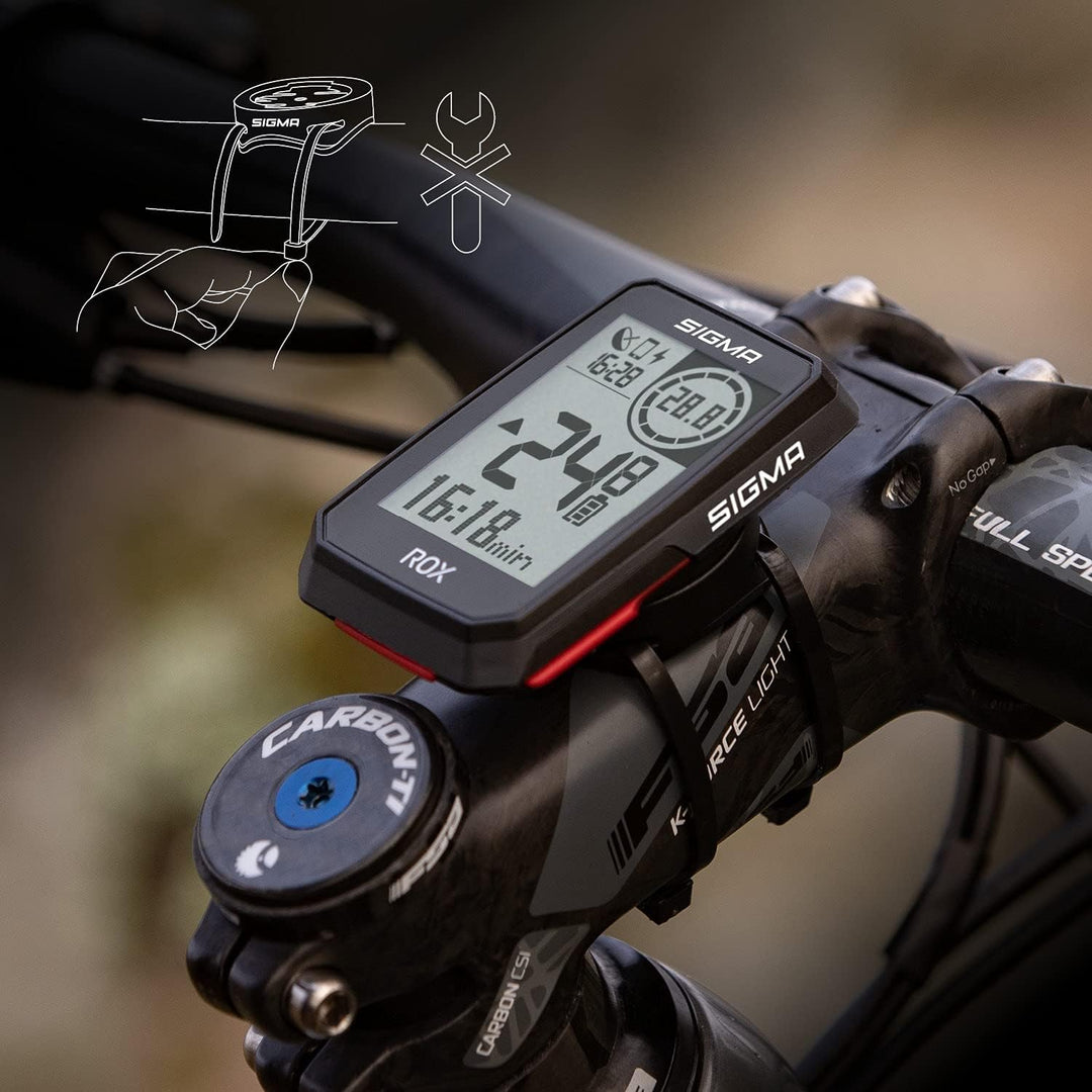 SIGMA SPORT ROX 2.0 Black | Fahrradcomputer kabellos GPS & Navigation inkl. GPS Halterung | Outdoor