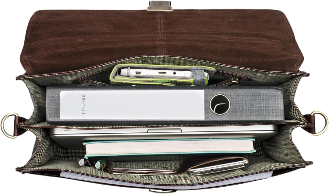 STILORD 'Edward' Herren Aktentasche Dokumententasche Laptoptasche Business Büro Tasche mit Schulterg