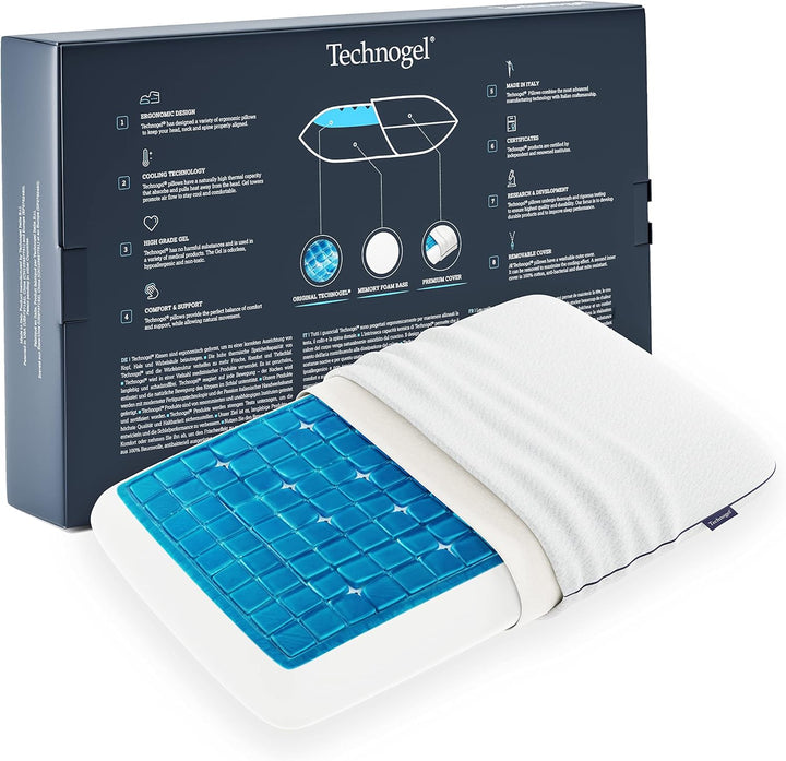 Technogel New Generation Original Deluxe Orthopädisches Nackenstütz-Kopfkissen Antibakteriell,HWS-Ge