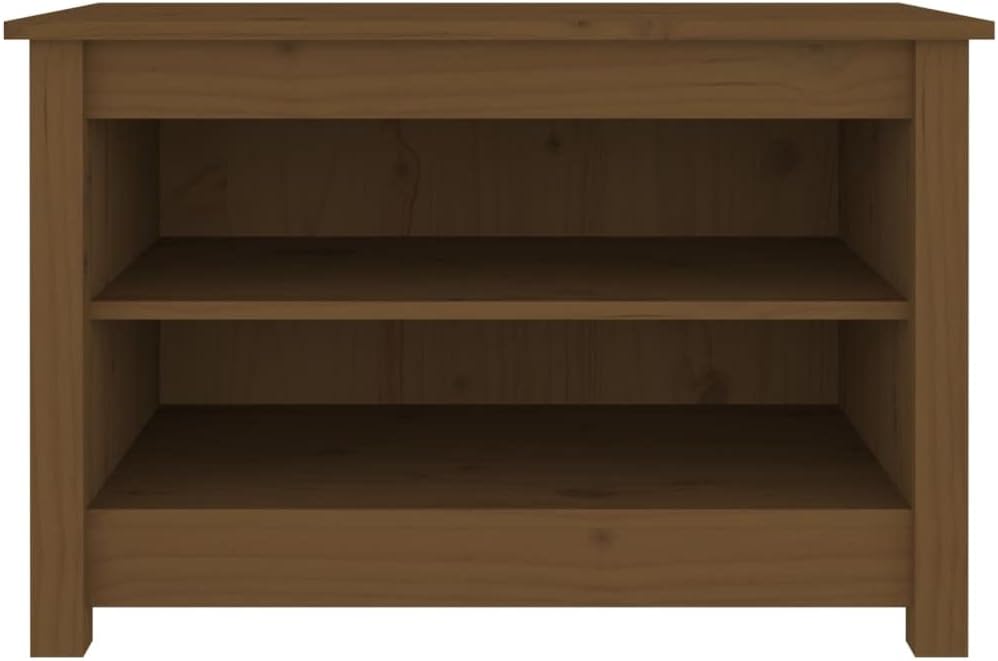 FIRBNUS Schuhbank Honigbraun 70x38x45,5 cm Massivholz Kiefer Schuhaufbewahrung Schuhorganizer Schuhs