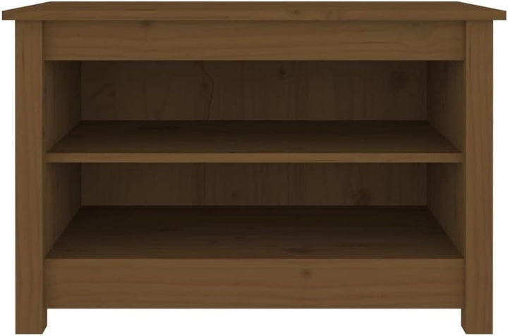 FIRBNUS Schuhbank Honigbraun 70x38x45,5 cm Massivholz Kiefer Schuhaufbewahrung Schuhorganizer Schuhs