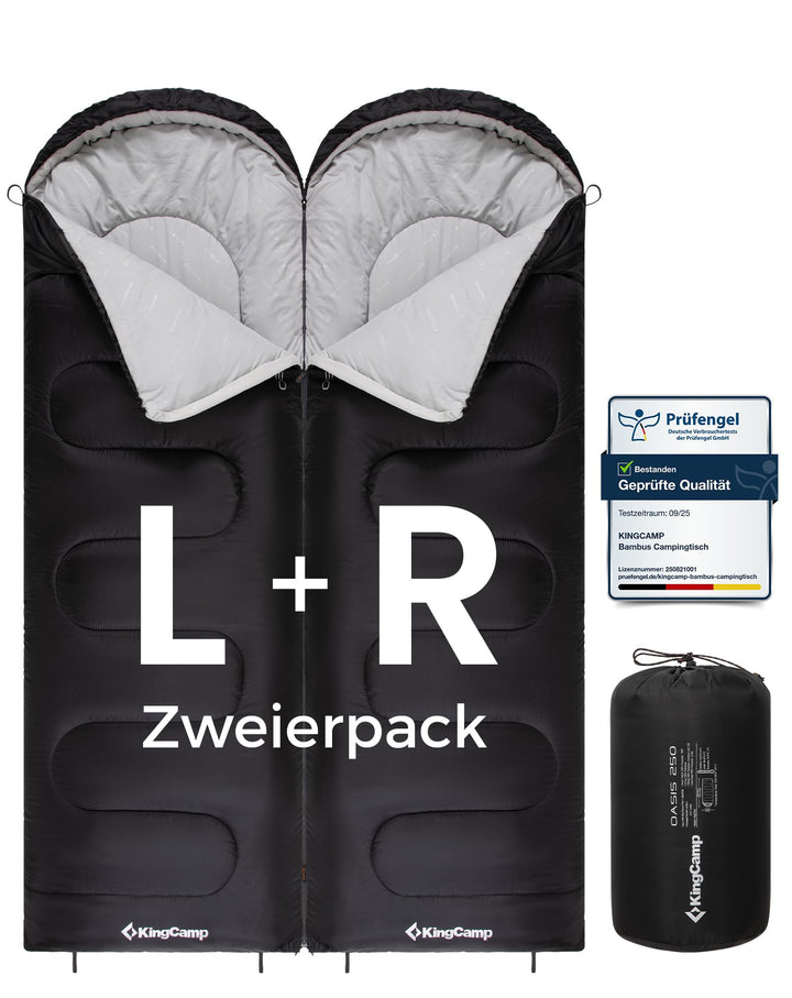 KingCamp Schlafsack für Erwachsene, kaltes Wetter & warm, XL, grosse und hohe Flanell-Schlafsäcke mi