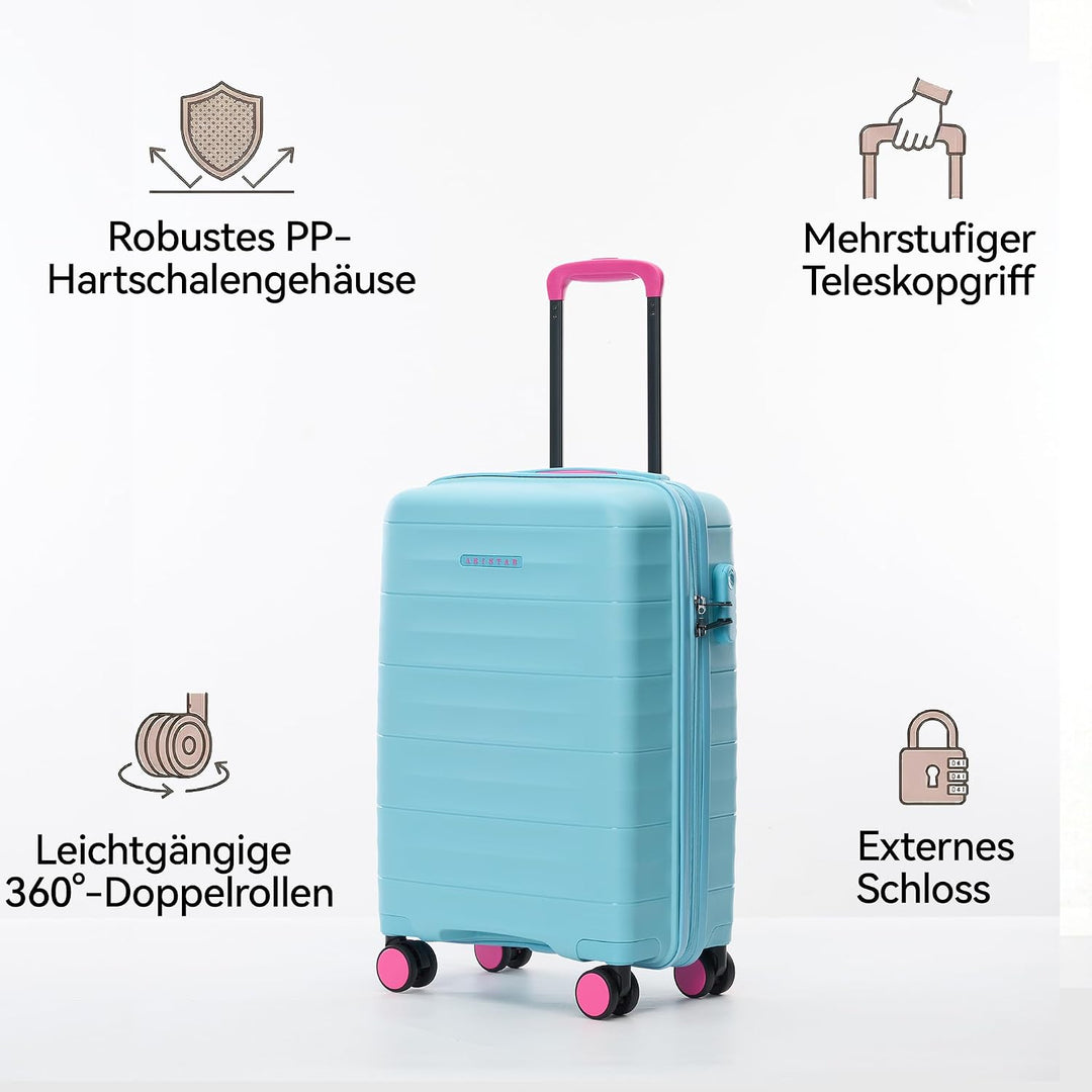 Mariner Leichter Handgepäck Koffer S 55 x 36 x 21 cm, Lagoon Rose | PP-Hartschale, hochwertig &amp; robu