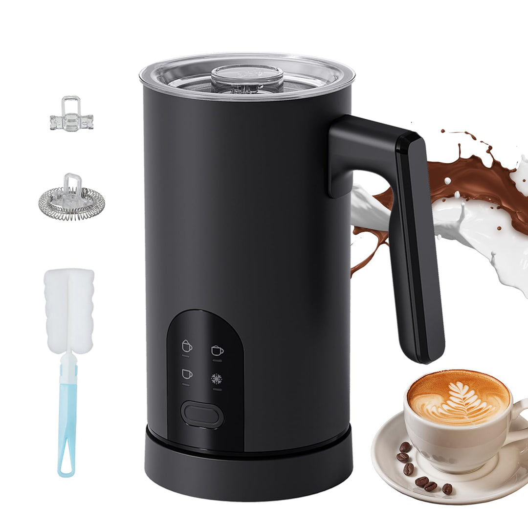 Milchaufschäumer Elektrisch 4-in-1, 580ml Milchwärmer Milchschaum Heiss/Kalt, Milchwärmer & Kakaomas