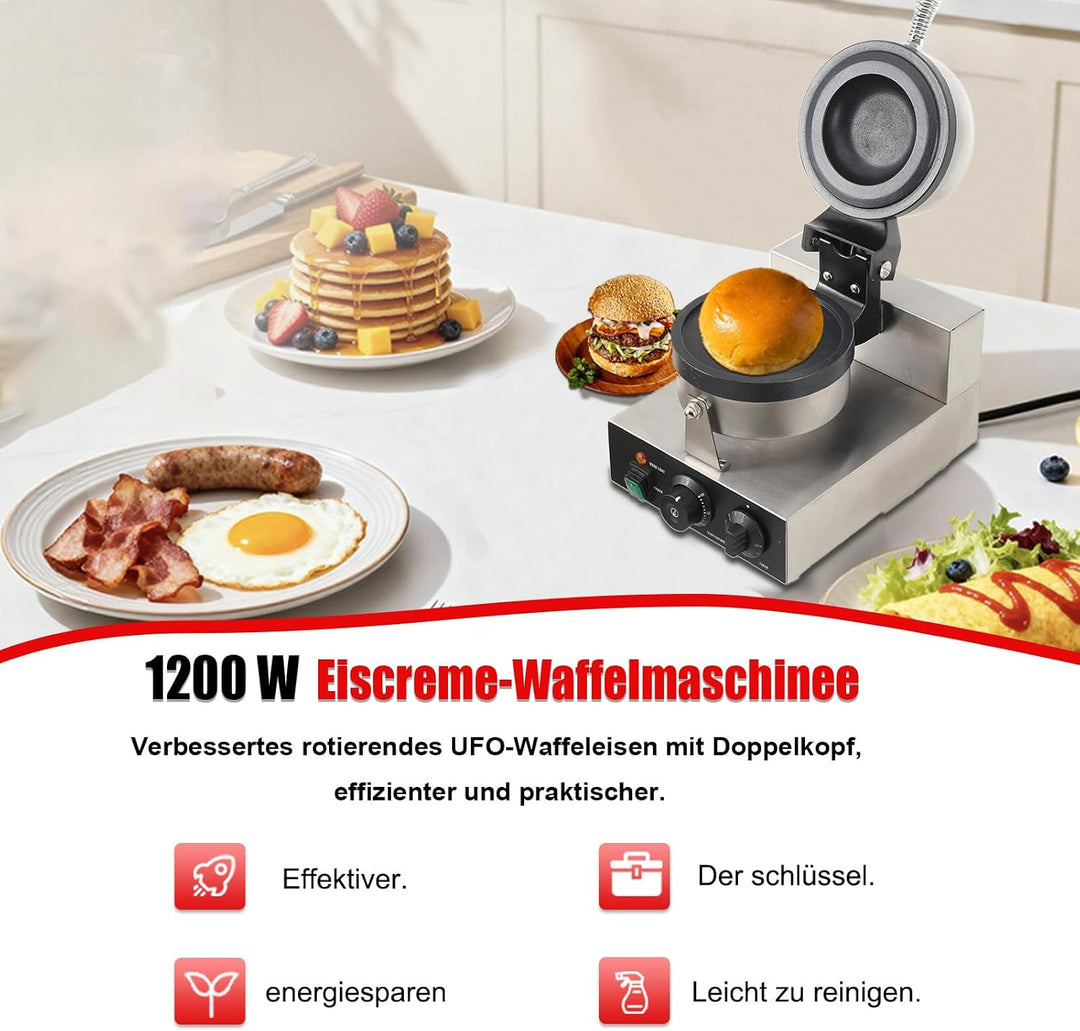 TABODD Panini Presse Sandwichmaschine Burger-Maschine, 100W Elektrische UFO-Burger-Presse für Hambur