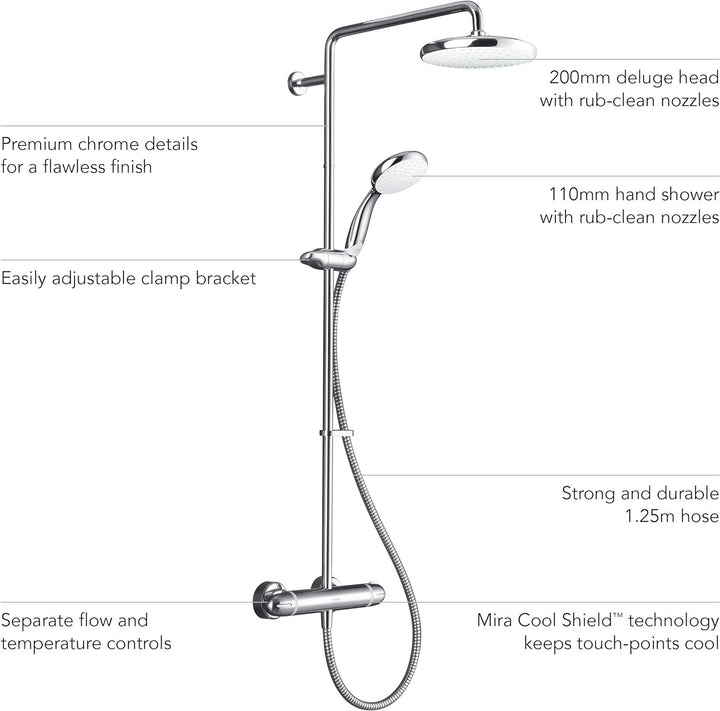 Mira 1.1836.006 Coda Pro ERD-Misch-Dusche, Chrom Stand Alone, Stand Alone
