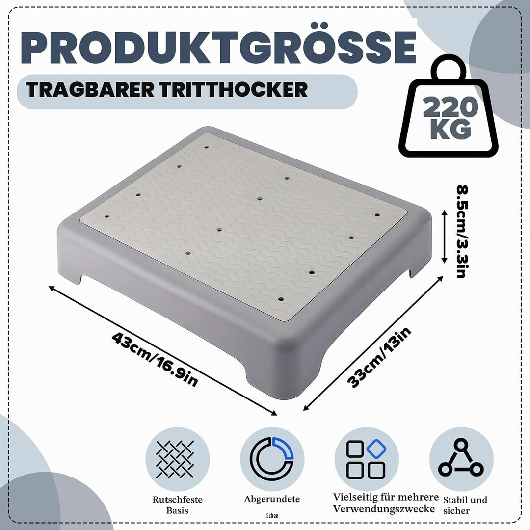 rutschfeste Halbstufen 8,5 cm Trittstufe Indoor &amp; Outdoor Tritthocker, Fussbank Kunststoff, Rutschhe
