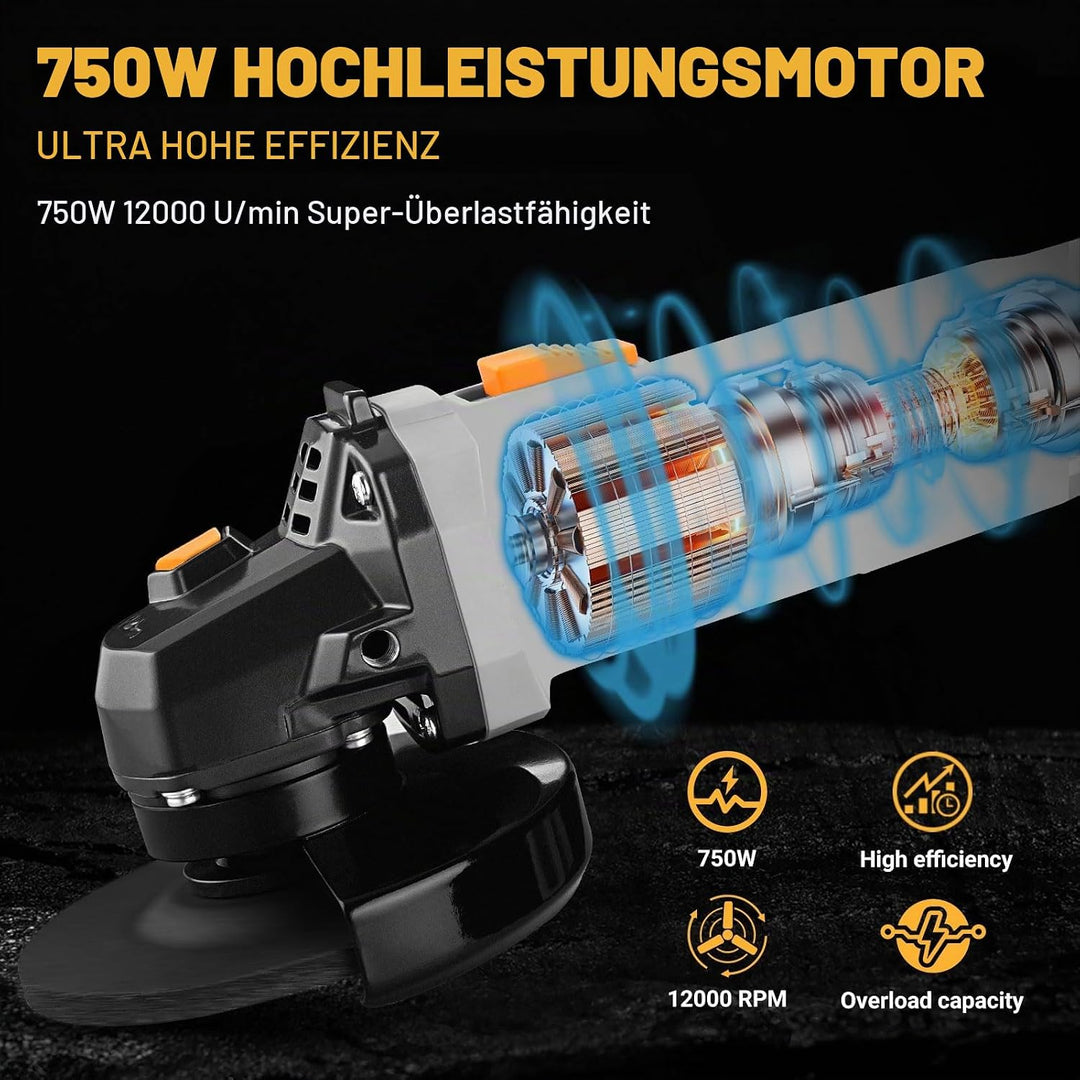 Winkelschleifer: DEKOPRO 115mm 750W Corded Electric Trennschleifer für Schneiden,Polieren und Schlei