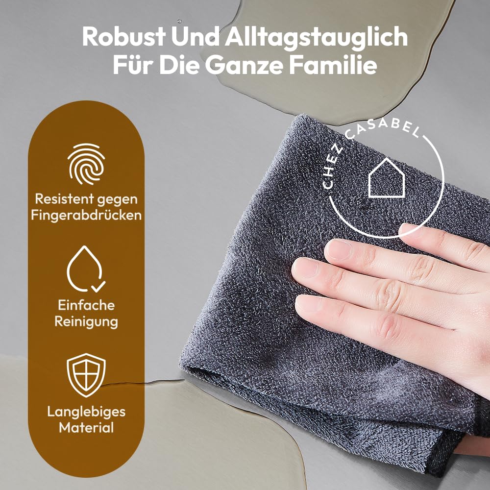 CASABEL Mülleimer Küche 60 L - Mülltrennsystem 3 x 20 L aus Rostfreiem Edelstahl, Rechteckiger Recyc