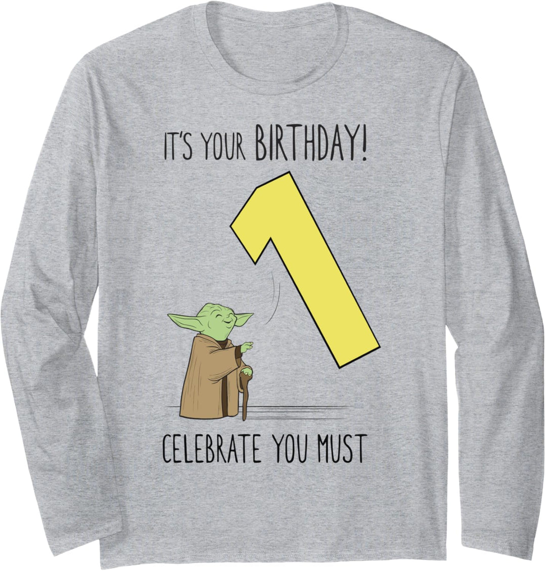 Star Wars First Birthday Yoda Langarmshirt