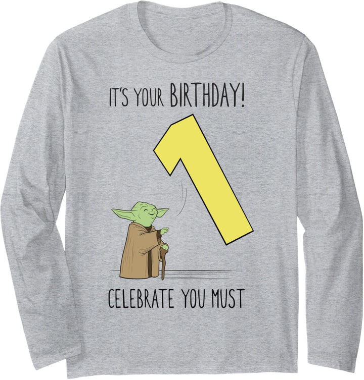 Star Wars First Birthday Yoda Langarmshirt