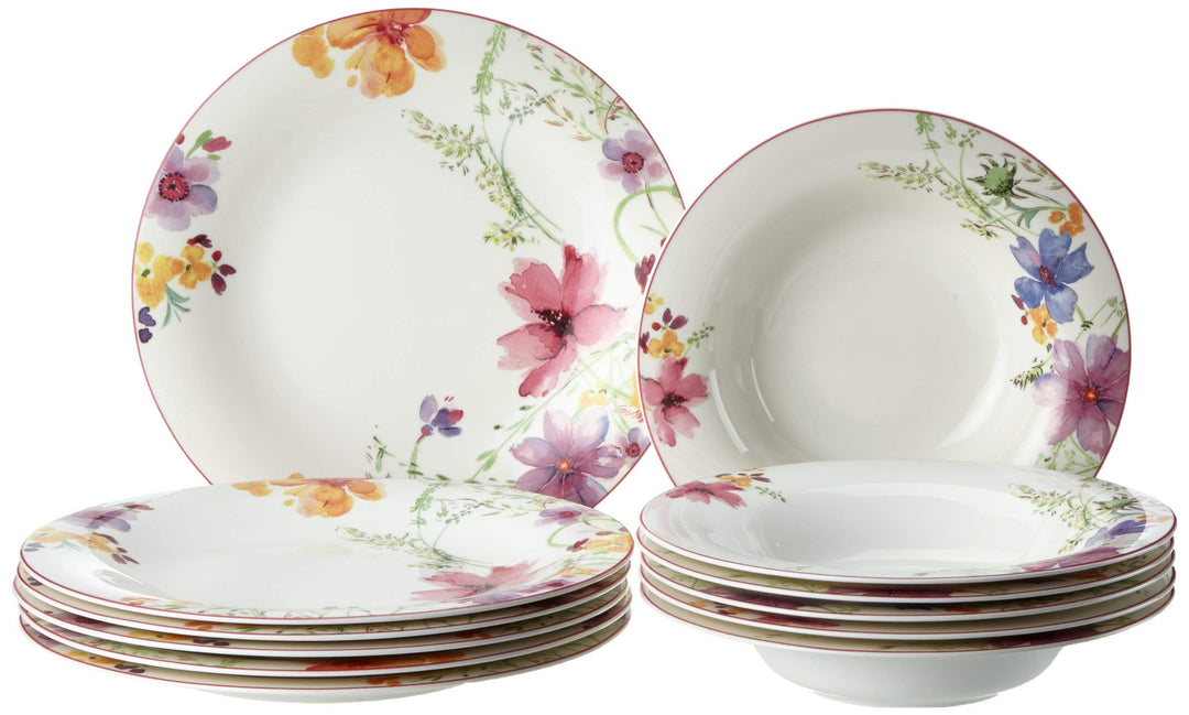 Villeroy & Boch 1041007609 Gechirr-Service, Porzellan, floral, 34,8 x 19,7 x 32,4 cm, 12 Einheiten T