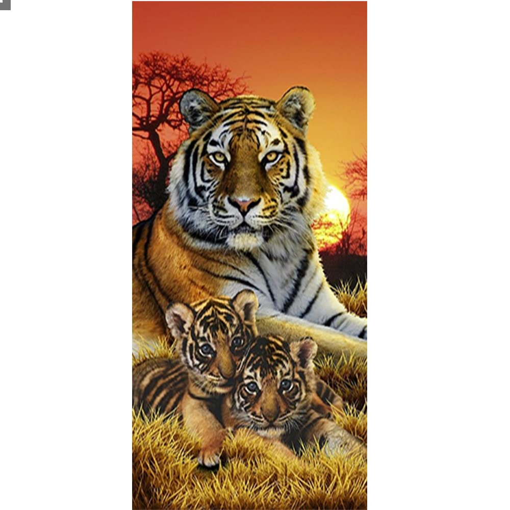 5D Diamant Painting Bilder Gross 50x110 cm ( Inner 44x104 cm) DIY Diamond Painting Tiger Erwachsene