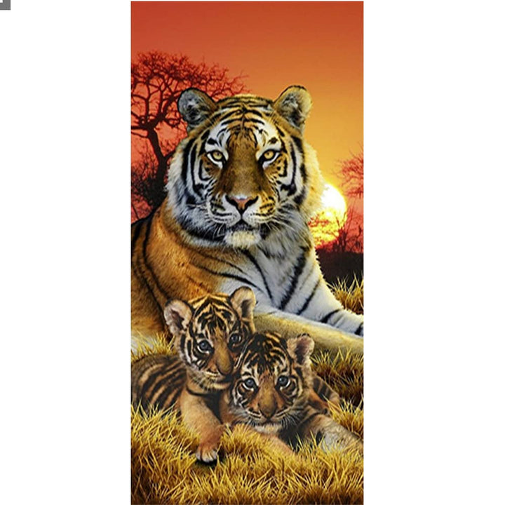 5D Diamant Painting Bilder Gross 50x110 cm ( Inner 44x104 cm) DIY Diamond Painting Tiger Erwachsene