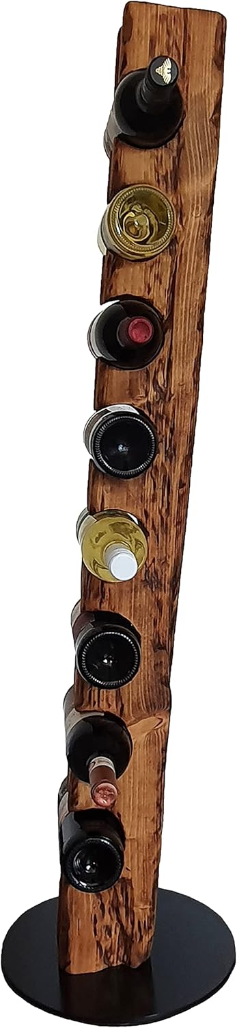 Wood & Wishes – Rustikaler Weinständer, Weinregal, Weinhalter aus massivem Holz; gefertigt in Handar