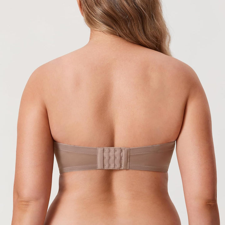 DELIMIRA Damen Trägerloser BH mit Bügel | Grosse Grössen, Bandeau Dirndl BHs, ohne Polster, mit Abne