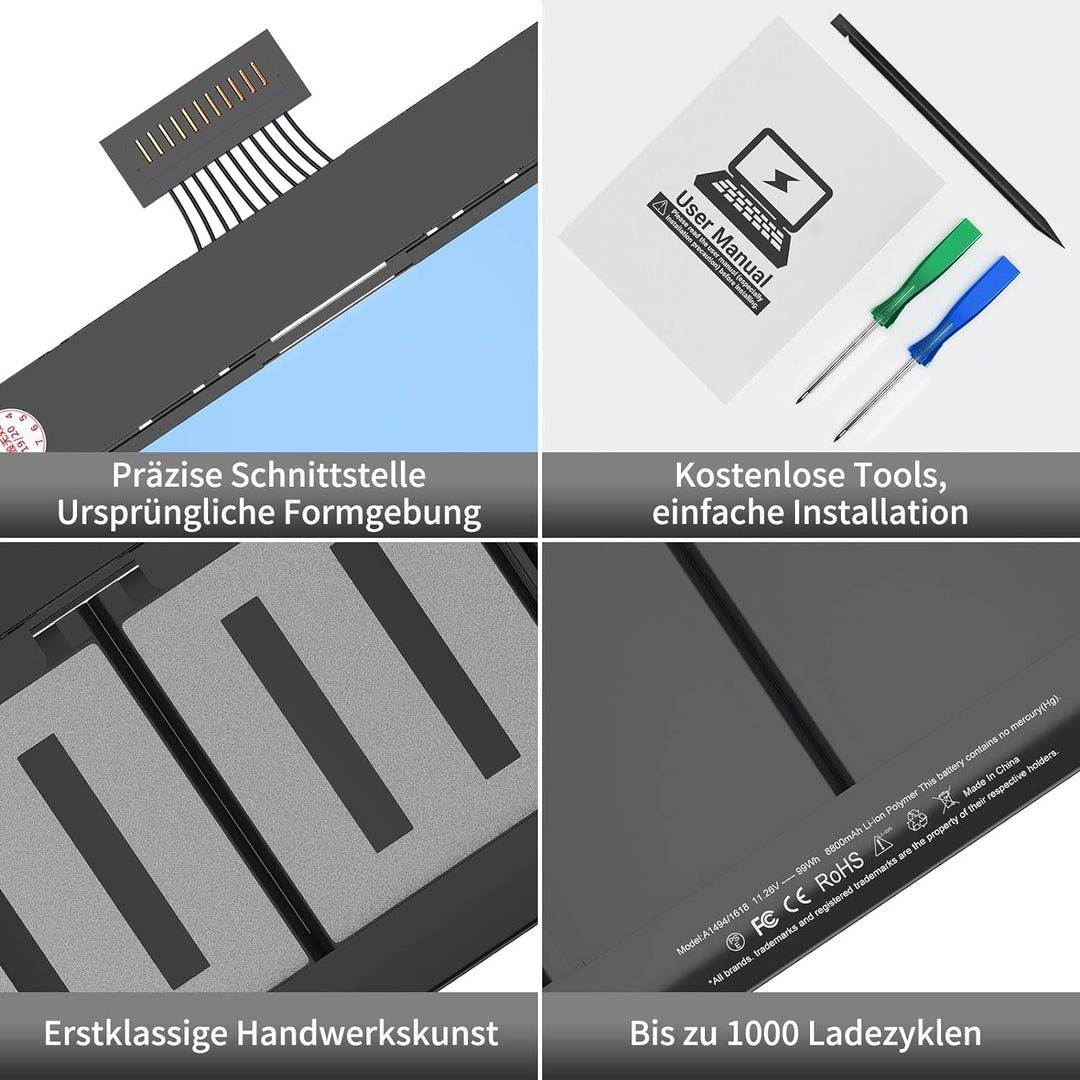 A1494 A1618 Laptop akku - für MacBook Pro 15 Zoll Retina A1398 (Ende 2013,Mitte 2014, Mitte2015) by