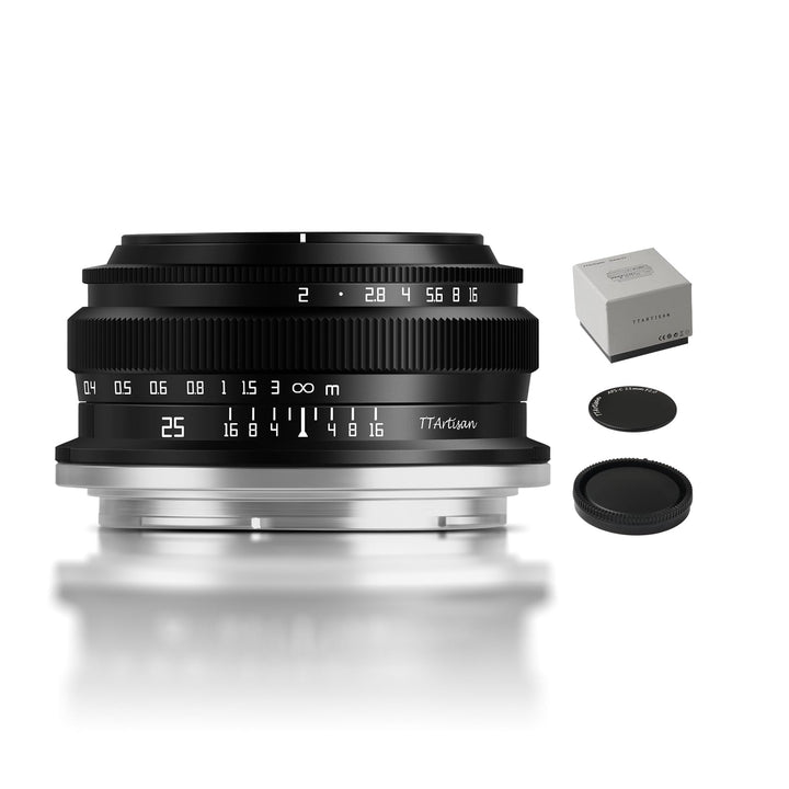 TTArtisan APS-C 25 mm F2 Metallgehäuse, kompatibel mit Nikon Z-Halterung, Schwarz, 25 mm F2