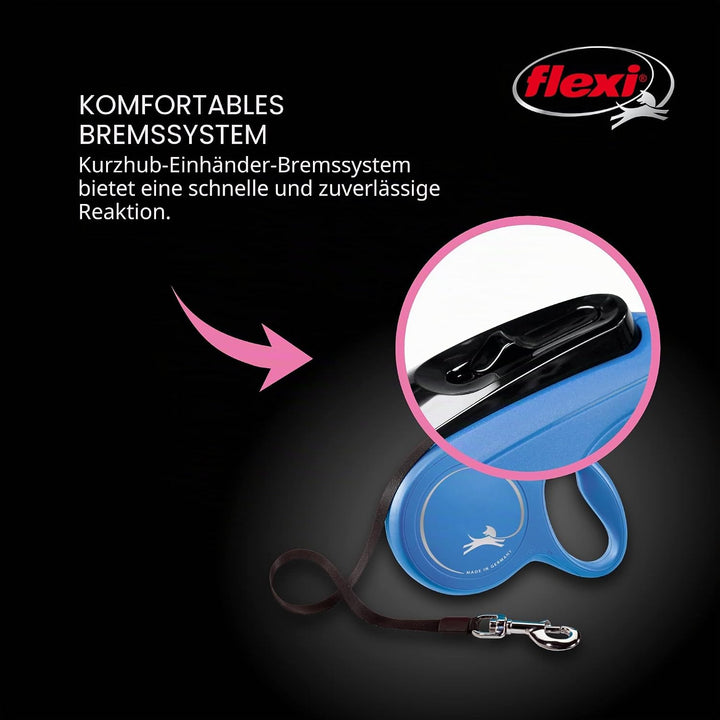 FLEXI Klassische einziehbare Hundeleine (Klebeband), ergonomisch, langlebig und verhedderungsfrei, f