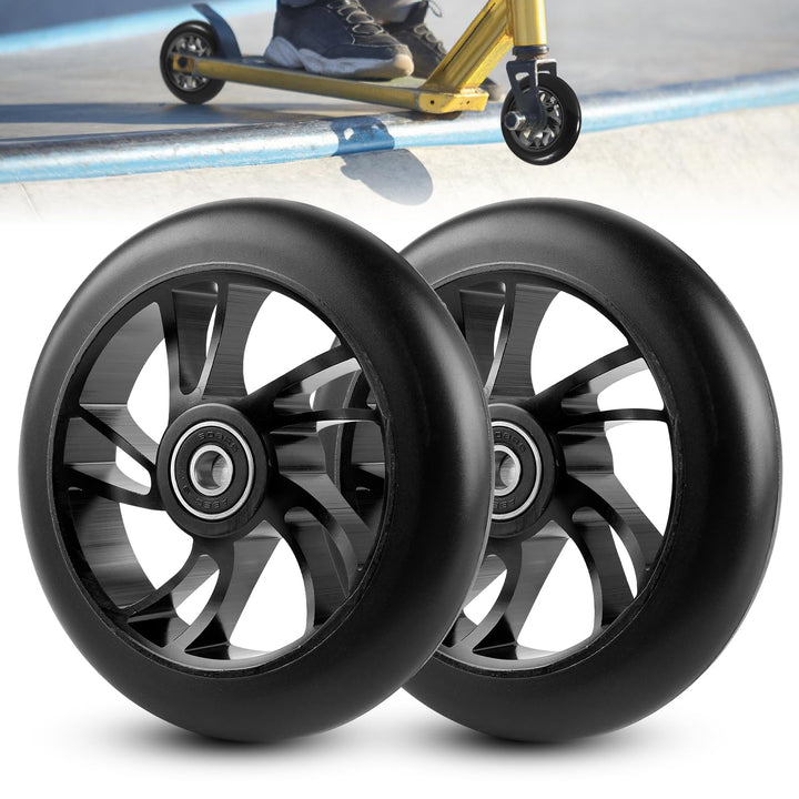 Stunt Scooter Rollen 120 mm, 2 Stück Ersatzräder Mit ABEC 9 Lager, Aluminium Speichenkern für Extrem