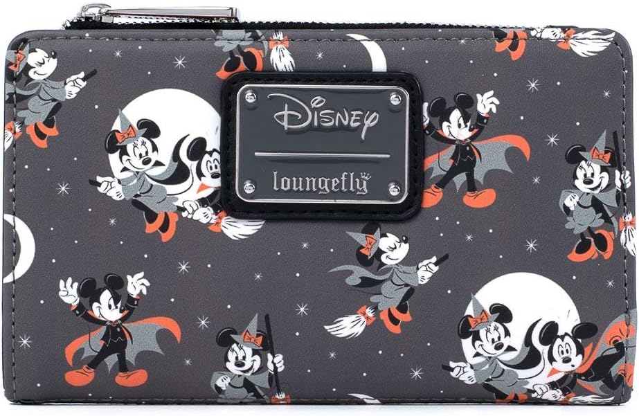 Loungefly Disney Mickey und Minnie Mouse All Over Print Halloween Flap Wallet