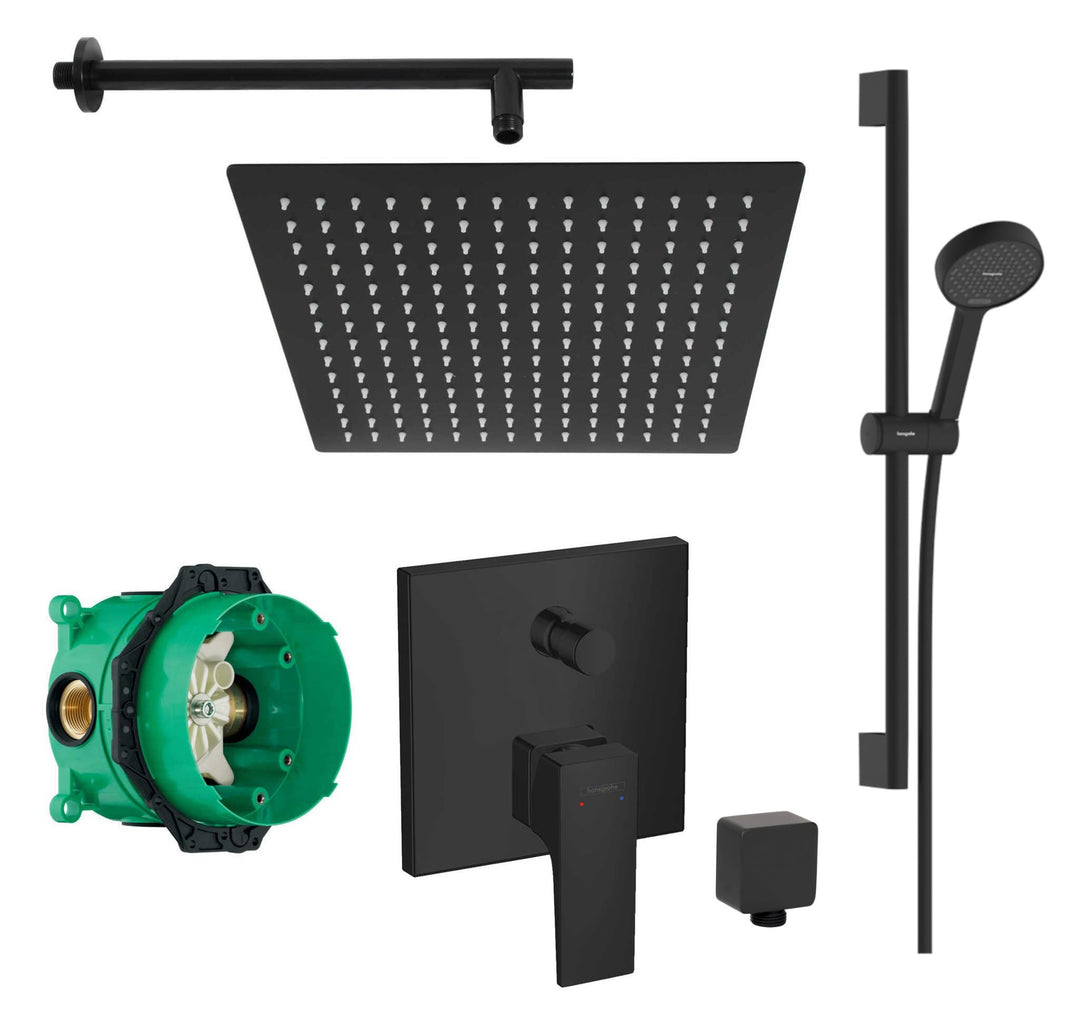 vanvilla Duschsystem mit Unterputz Duscharmatur von Hansgrohe Einhebelmischer und vanvilla Regendusc