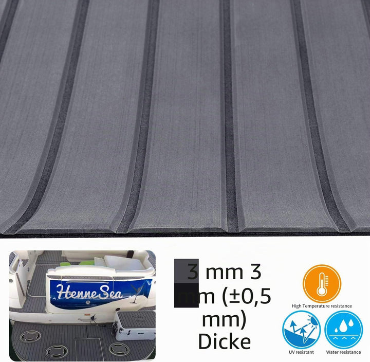 MIJOBS Grau und Schwarz Eva Teak Selbstklebend Deck Boot Selbstklebend rutschfeste Matte Marinedeck