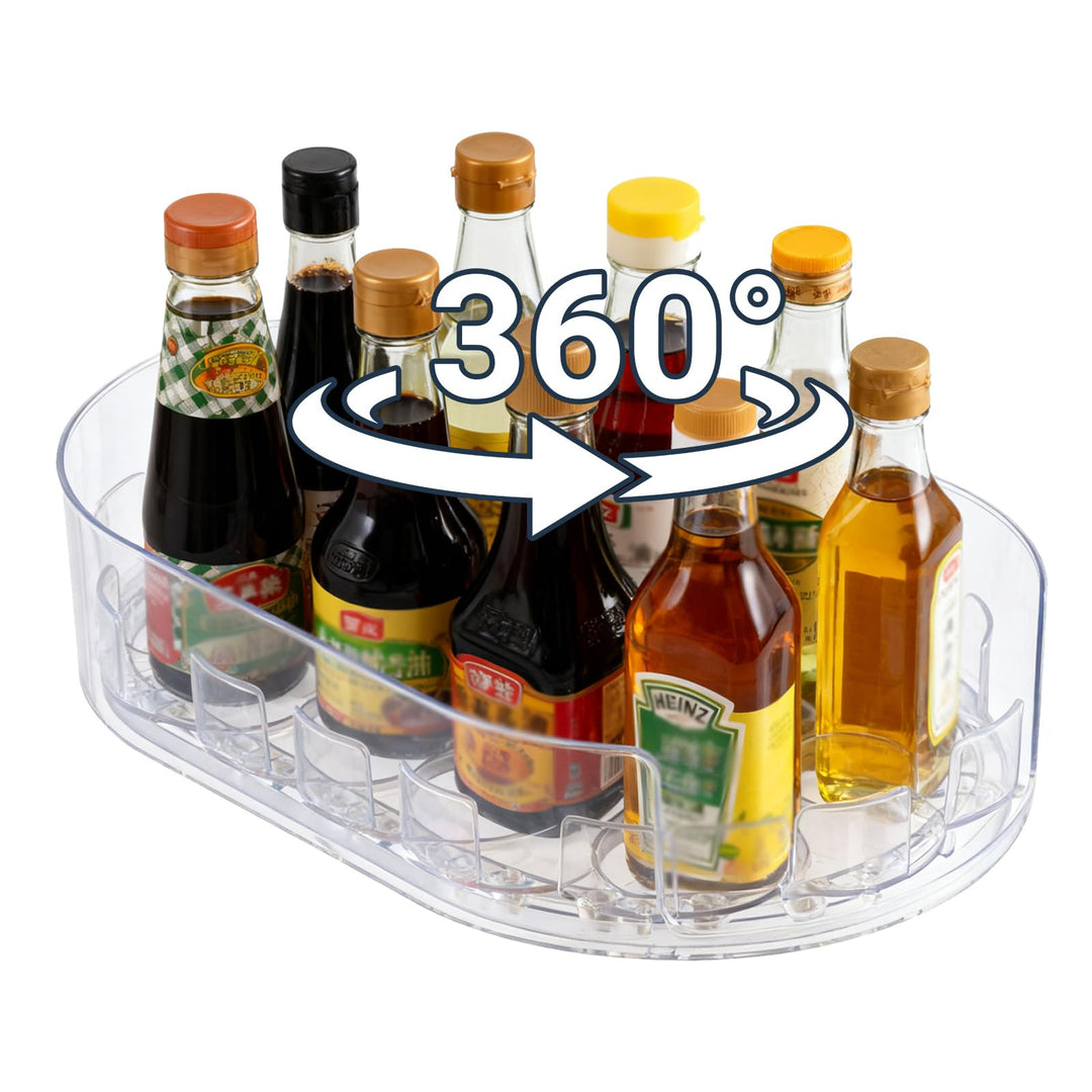 1 Stück Lazy Susan Drehteller Kühlschrank, 360° Drehbarer Kleiner Drehteller Organizer Transparent D