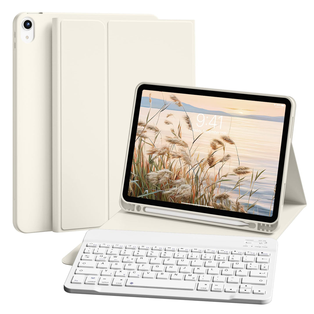 Tastatur Hülle für iPad 10. Generation 10,9" 2022 & iPad 11th Gen A16 2025 mit Stifthalter, TPU Rück