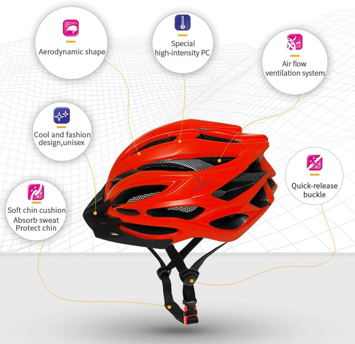 ioutdoor Premium Fahrradhelm, CE CPSC Zertifikat, Radhelm mit Abnehmbarer Sonnenblende und Insektenn