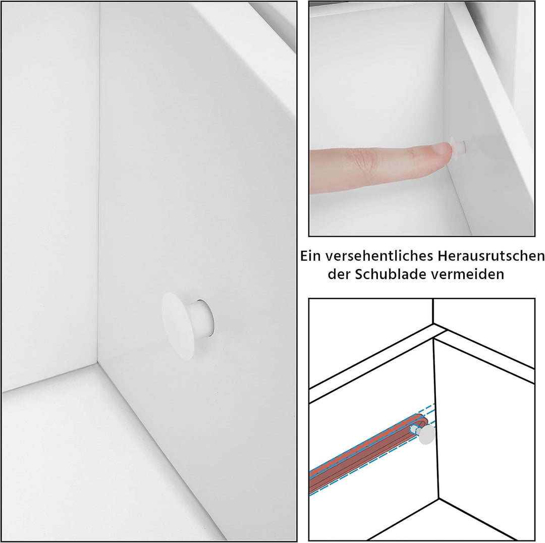 Yaheetech 2er Set Nachttisch Nachtkommode mit Korb & 1 Schublade Landhausstil Beistelltisch Telefont