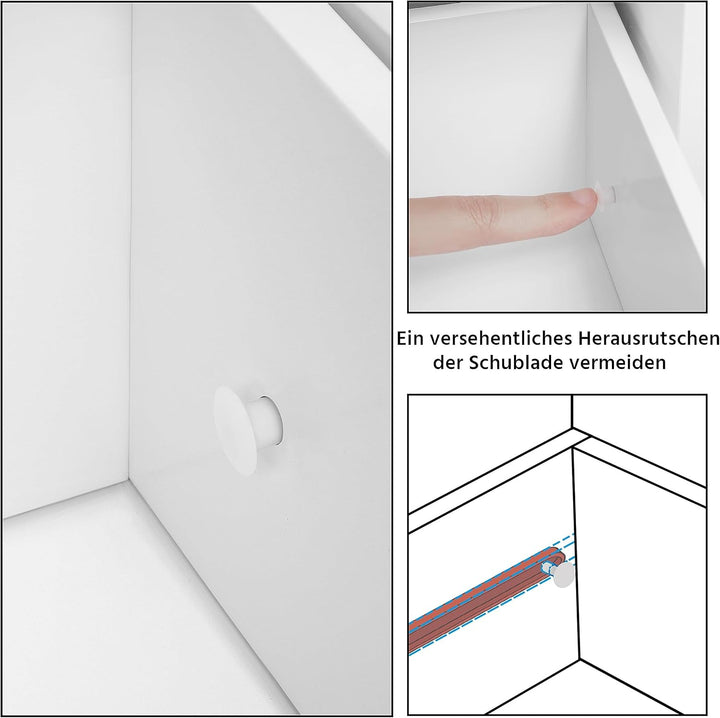 Yaheetech 2er Set Nachttisch Nachtkommode mit Korb & 1 Schublade Landhausstil Beistelltisch Telefont