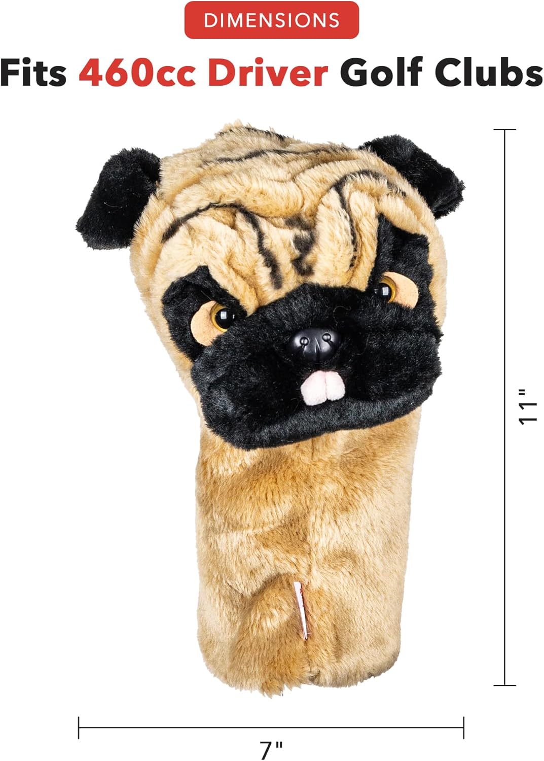 Daphnes - Cats & Dogs Series Driver Headcovers Dunkelbraun, Beige, Dunkelbraun, Beige