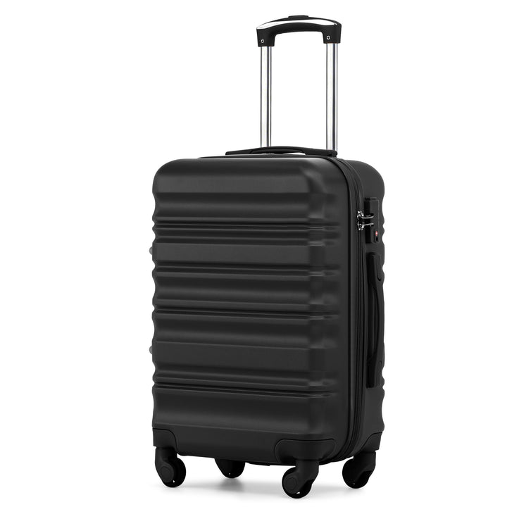 COOLIFE Hartschalen-Koffer Trolley Rollkoffer Reisekoffer mit TSA-Schloss und 4 Rollen (Schwarz, Han