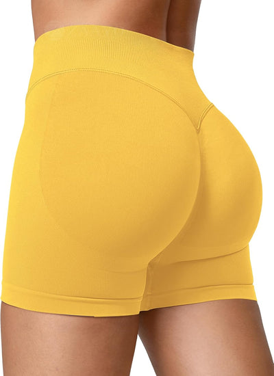 ZAAYO Damen Sport Shorts Workout Auswirkungen Shorts 4.5 "Scrunch Butt Lifting Gym Shorts Nahtlose B