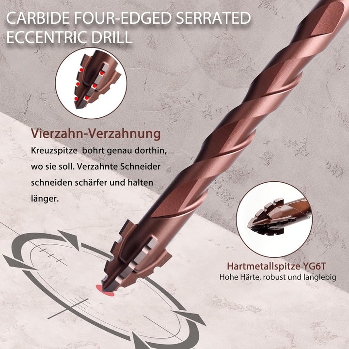 Fliesenbohrer Set 10 tlg, Steinbohrer Set mit Kobalt, Glasbohrer set 3-12mm, 6,35 mm Sechskantschaft