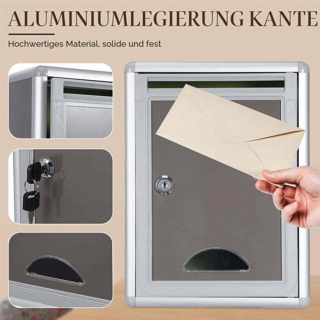 Gatuida Kleiner Briefkasten Mit Schloss Zur Wandmontage Aus Edelstahl Beschwerde- Und Vorschlagsbox