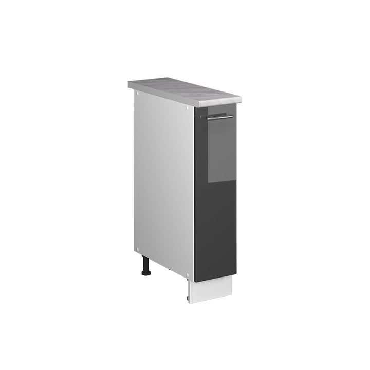 Vicco Apothekerschrank Fame-Line, Anthrazit Hochglanz/Weiss, 20 cm, AP Marmor, zur Kombination mit w