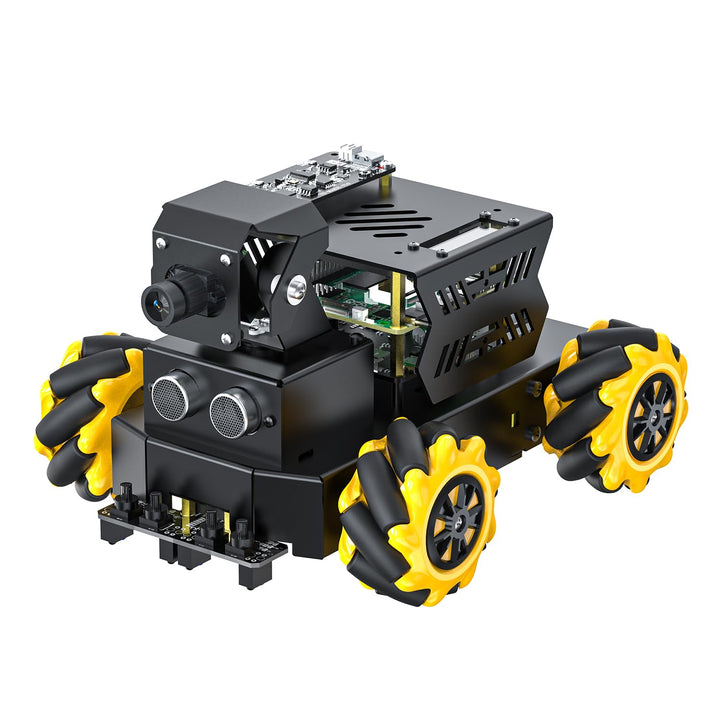 Yahboom RPi 5 ROS2 Robot Car 360°Movement, AI Vision & Tracking, Integrated Multimodal Large AI Mode